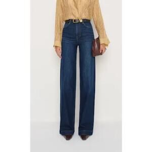 New Reformation Bex Wide Leg Jeans High Rise Super Stretch Denim, Size 28